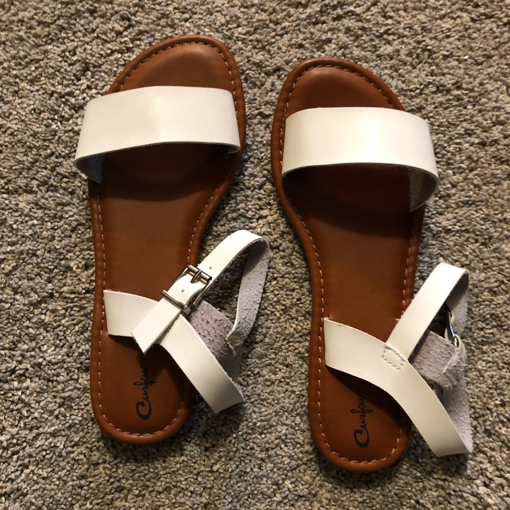 White sandals